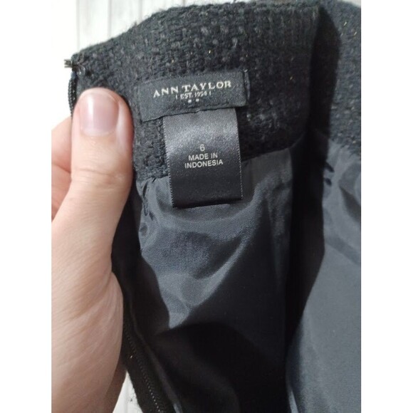 Pencil Skirt 6 Black Gold Specks Knee Length Office Dark Academia Whimsy Goth - Picture 7 of 8